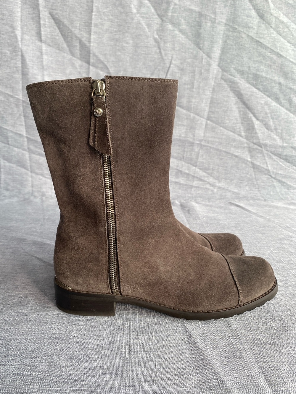 Stuart Weitzman | Suede Zip Boots - Size 36.5